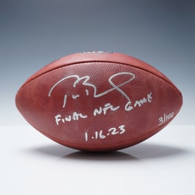 Tom Brady Final NFL Game Autographed Football