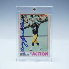 1982 Topps Terry Bradshaw In Action #205 Signed Football Card