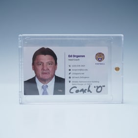 Ed Orgeron Signed LSU Head Coach Business Card
