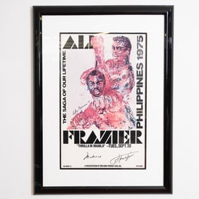 Muhammad Ali & Joe Frazier Signed Thrilla in Manila Poster