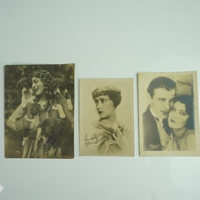 3pc Vintage Hollywood Photo Lot, Pickford Swanson Cooper