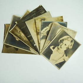 9pc Vintage Hollywood Starlet Photo Lot, Sepia Tone Prints