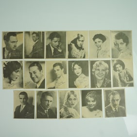 17pc Vintage Hollywood Celebrity Photo Cards