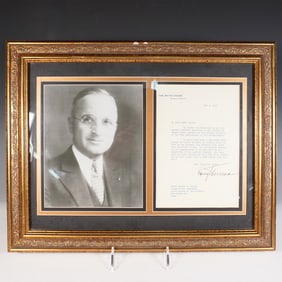 Harry Truman Signed Letter and Portrait, 1947