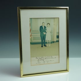 J. Edgar Hoover Signed Photo with Martha Mitchell, 1971