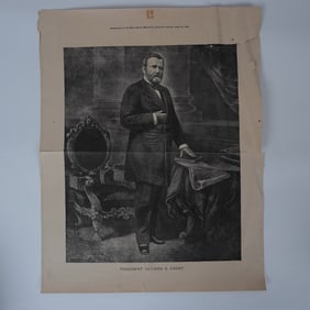 2pc 1891 Morning Journal Engravings, Grant & Blaine