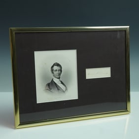 William H. Seward Signed Cut with Engraved Portrait by J.C. Buttre