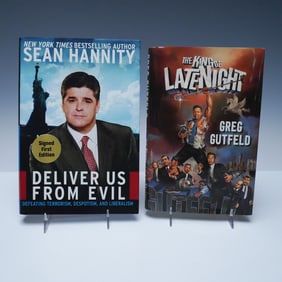2pc Signed 1st Edition Books: Deliver Us from Evil & The King of Late Night