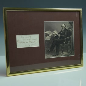 Framed Autograph of Edwin M. Stanton, Secretary of War