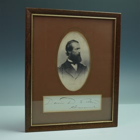 Framed Engraving and Signature of Admiral David D. Porter