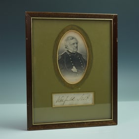 Framed Engraving and Signature of General Winfield Scott