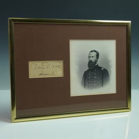 Framed Engraving of Admiral David D. Porter With Signature