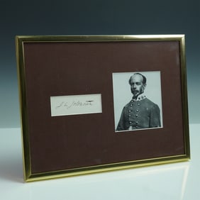 Gen. J.E. Johnston Signed Cut with Portrait