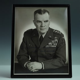 Framed Photograph, General Anthony C. McAuliffe Signed Portrait
