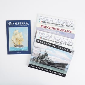 5pc Warship History and Naval Warfare Book Collection