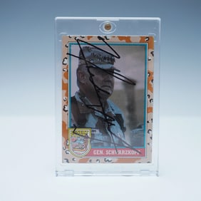 Topps Desert Storm Gen. Schwarzkopf Trading Card, Signed