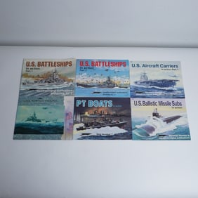 6pc Softcover Warship Book Lot