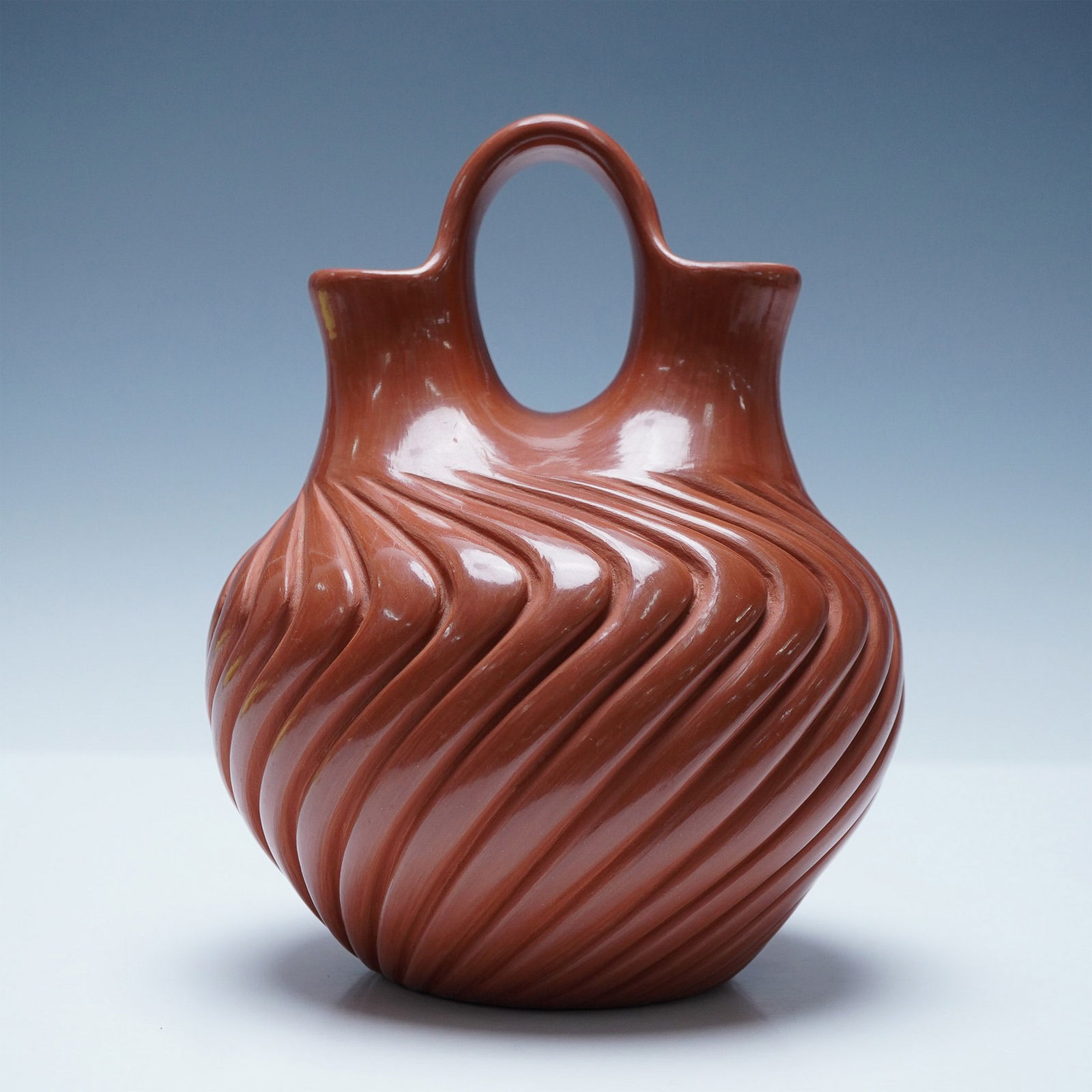 Alvina Yepa Jemez Redware Pottery Wedding Vase, Signed (1 of 6)