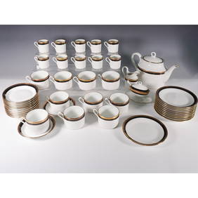 46pc Richard Ginori, Palermo Black Porcelain Tea & Coffee Set (1 of 8)