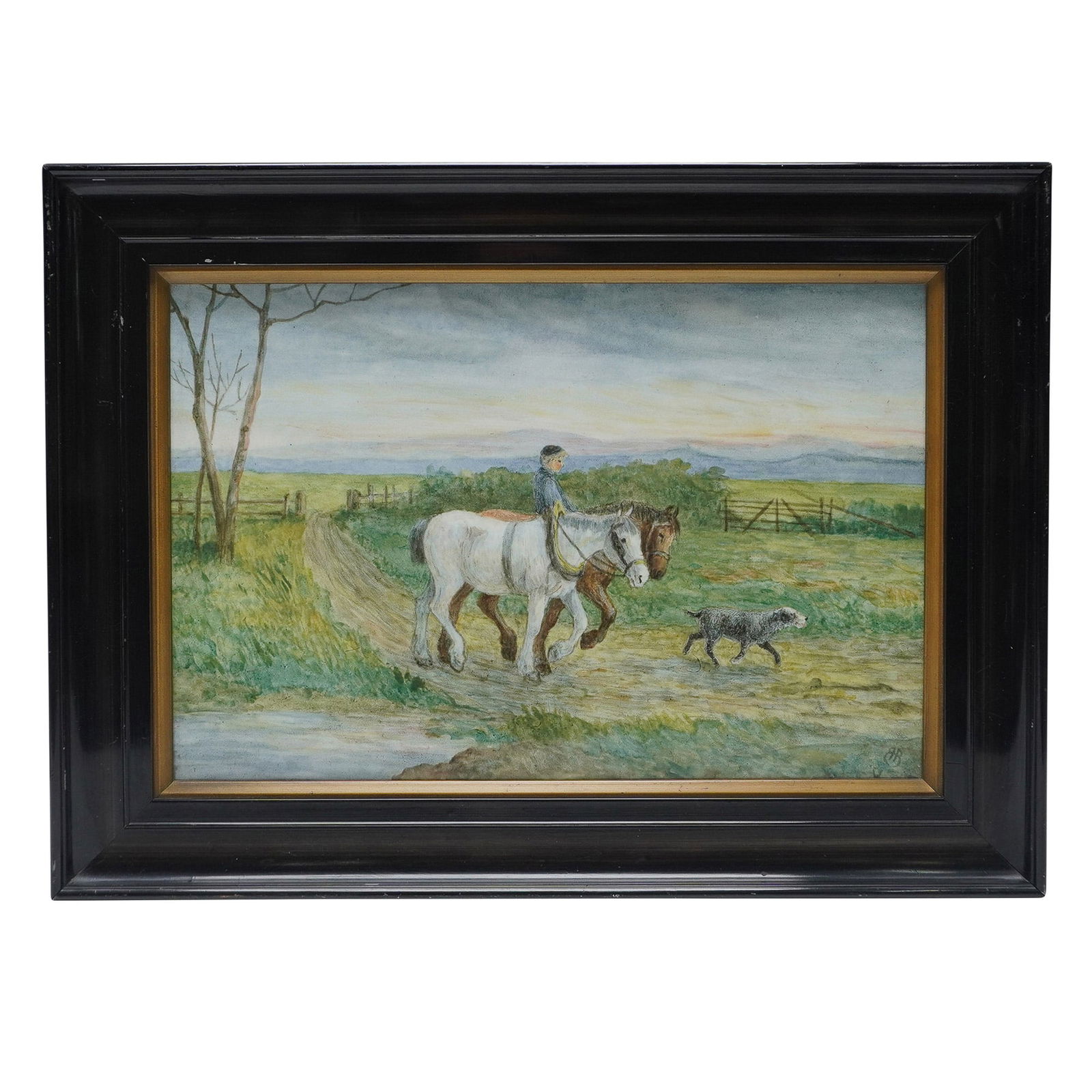 Doulton Lambeth Hannah Barlow Equestrian Framed Plaque (1 of 7)