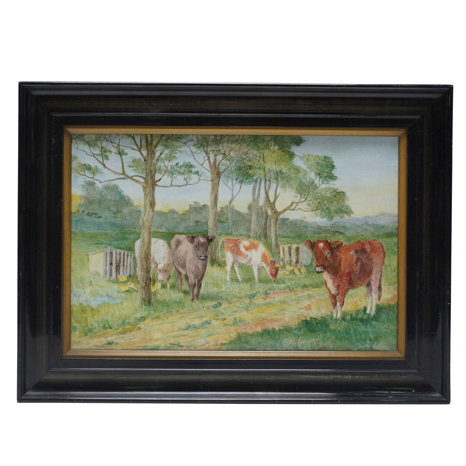 Hannah Barlow Hand Painted Pastoral Framed Plaque (1 of 4)