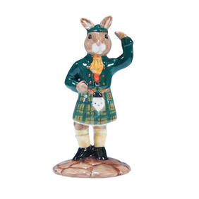 Royal Doulton Bunnykins Prototype Colorway Figurine, Scotsman DB180 (1 of 3)