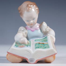Herend Porcelain Figurine, A Difficult Task (1 of 3)
