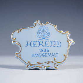 Herend Porcelain Sign Plaque, Handgemalt 1826 Hungary (1 of 3)