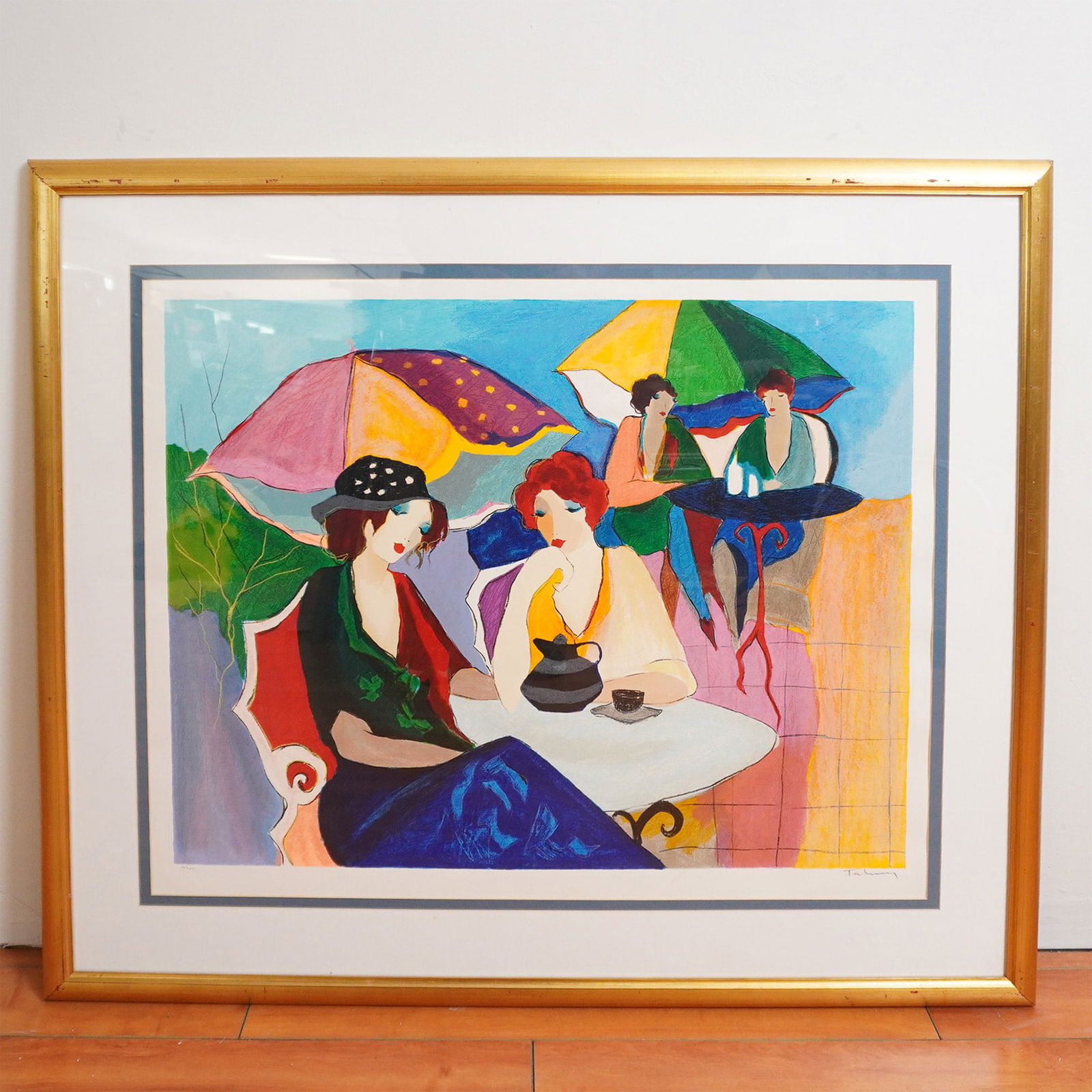 Itzchak Tarkay, Original Color Serigraph, Outdoor Cafe Scene, Signed (1 of 4)