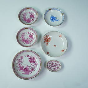 6pc Herend Porcelain Dishes, Assorted Floral Motifs (1 of 4)