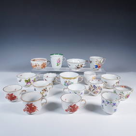 17pc Herend Porcelain Tea Cup Collection (1 of 9)