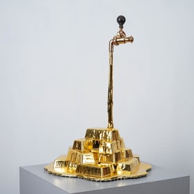 Paul Nagy, Liquid Gold Cast Sculpture, Signed