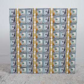 Paul Nagy, Mixed Media Sculpture, Cash Block Making Dreams Happen, Signed