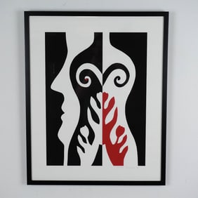 Edwina Sandys Print, Abstract Composition, Signed