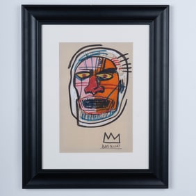 Jean-Michel Basquiat (Attr.) Color Drawing on Paper, Signed