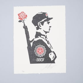 Shepard Fairey Screenprint, Rose Soldier