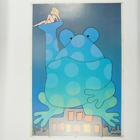 Stewart Moskowitz Pop Art Poster, Giant Frog & Woman