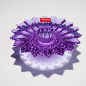 Baccarat Crystal Candlestick Holder, Mille Nuits - Amethyst