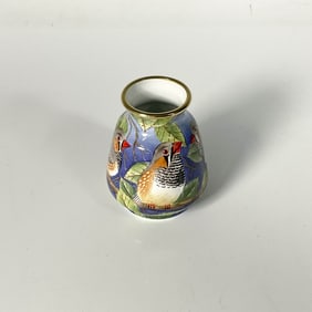 Moorcroft Enamels Zebra Finch Limited Edition Vase