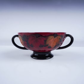 Moorcroft Pottery Double-Handle Flambe Leaf and Berry Bowl