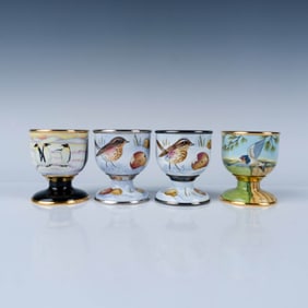 4pc Moorcroft Enamel Bird Egg Cups