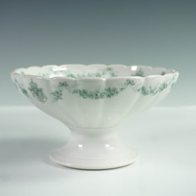 Theodore Haviland Limoges Pedestal Bowl, Green Garland Design