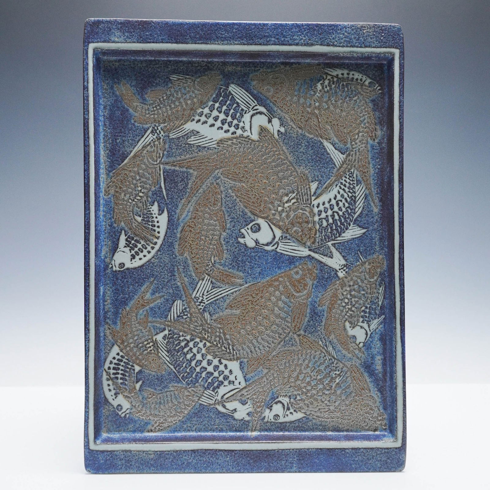 Royal Copenhagen Faience Rectangular Tray with Fish Motif 3524 (1 of 5)