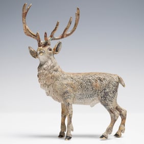Austrian Cold Painted Bronze Stag Sculpture