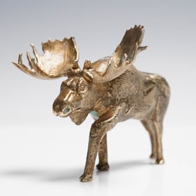 Vintage Bronze Moose Figurine