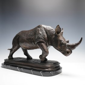 Wyland Bronze Sculpture Indomitable (Rhino), Artist's Proof 150/200
