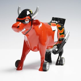 CowParade Figurine, Nascow Stockyard Cow by Charlie Podrebarac