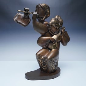 Alvar Sunol Munoz-Ramos DUET Bronze Sculpture w/Cert of Appraisal