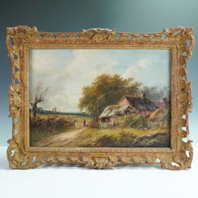 Joseph Thors Oil on Canvas Landscape Painting