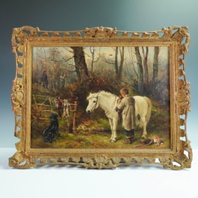 James Hardy Jr. Oil on Canvas, A Successful Day's Shooting